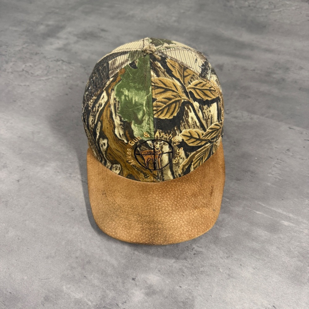 Vintage Realtree Snapback Hat Mens Camo Mike's Gun & Archery Shop USA Trucker